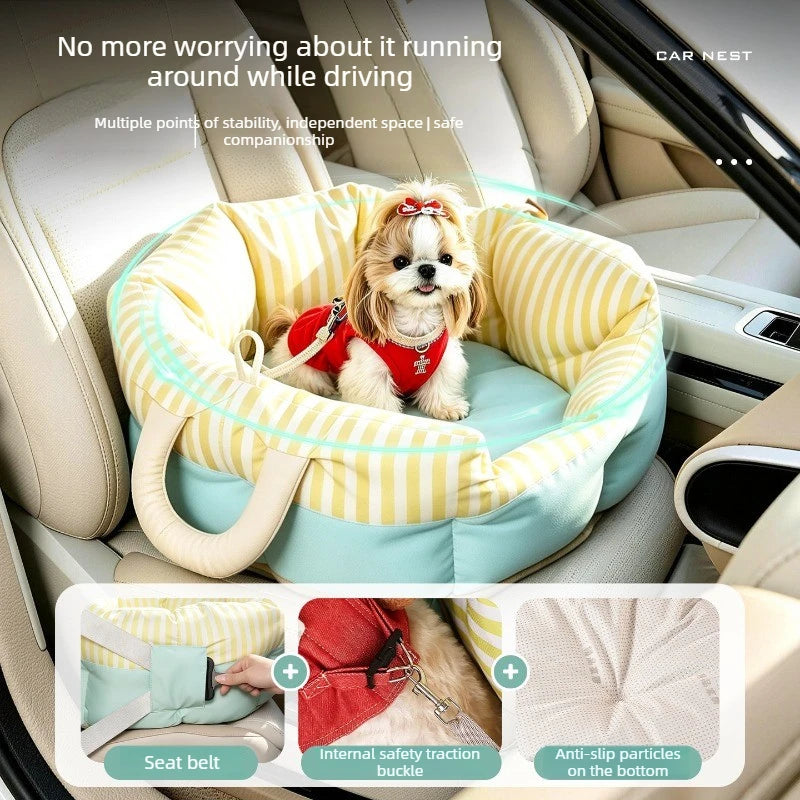 Dog Car Seat Travel Bed Pet Carrier for Cats Dogs