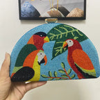 Women's Luxury Crystal Parrot Evening Clutch Bag