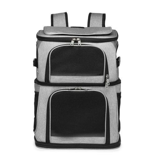 Dual Compartment Pet Backpack Carrier for Cats Dogs