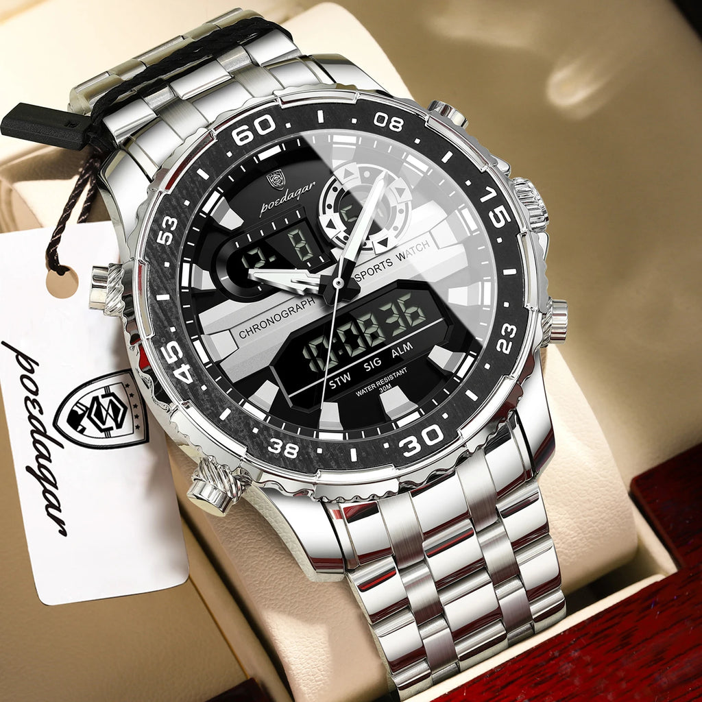 Men's Analog-Digital Quartz Watch with Week Date