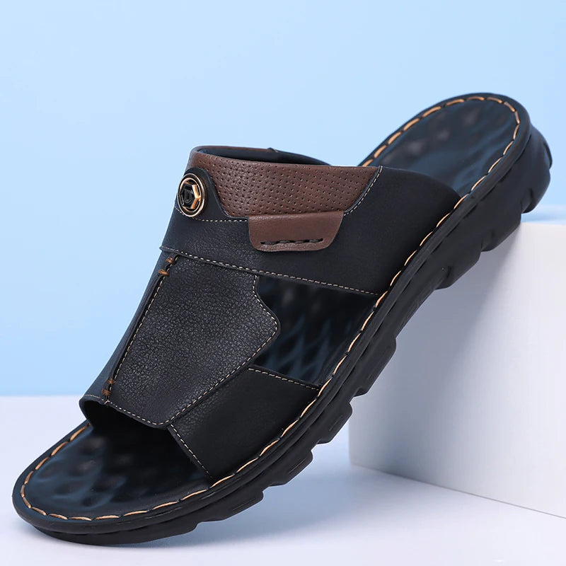 Men's Casual Color Block Beach Slide Sandals DH8917