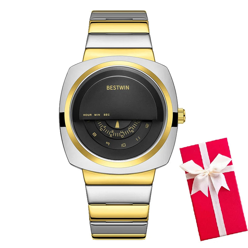 Men's Luxury Creative Stainless Steel Quartz Wristwatch