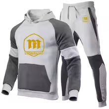 Men's Gradient Print Hoodie and Pants Two Piece Set