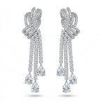 Women's Vintage Bowknot Teardrop Tassel Drop Earrings