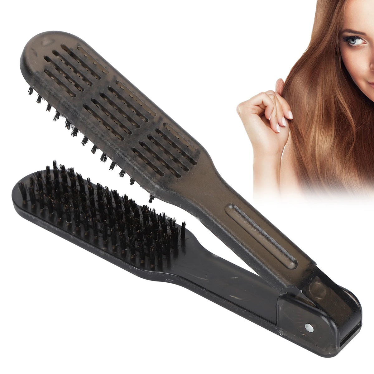 V-Shape Double-Sided Nylon Hair Straightening Brush