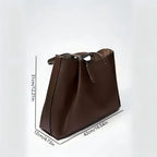 Women's Solid Color PU Leather Handbag Shoulder Tote Bag