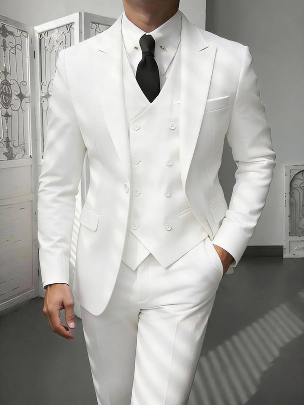 Men's Classic Slim Fit 3-Piece Suit Set