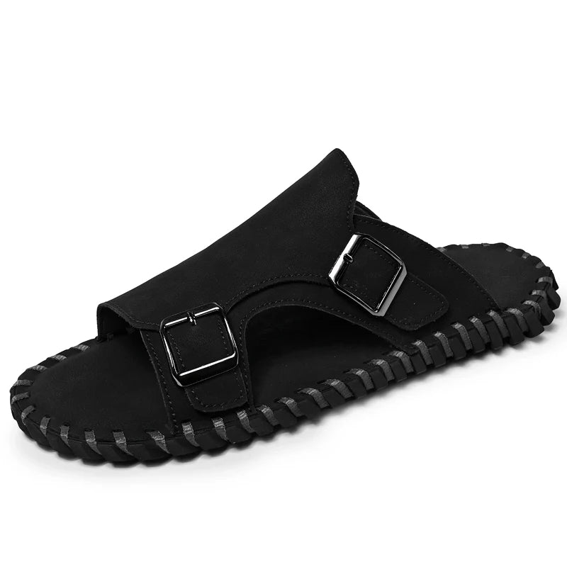 Men's Luxury Genuine Leather Outdoor Beach Slide Sandals