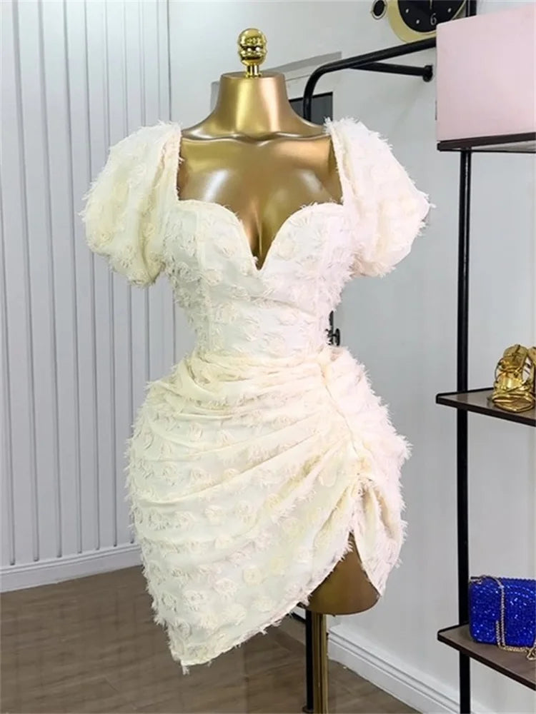 Women's V Neck Bodycon Draped Party Mini Dress