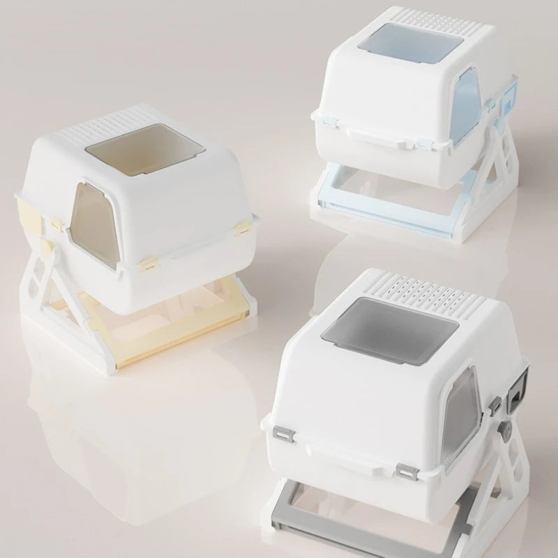 Semi Automatic Enclosed Cat Litter Box for Cats