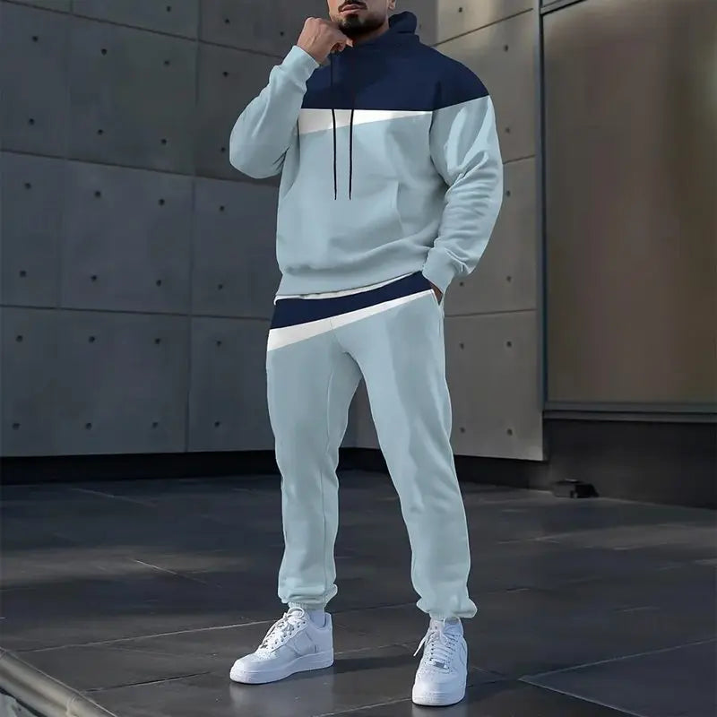 Men's Casual Hooded Sportswear Tracksuit Set