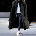 Men's Thickened Faux Fur Long Winter Overcoat Jacket