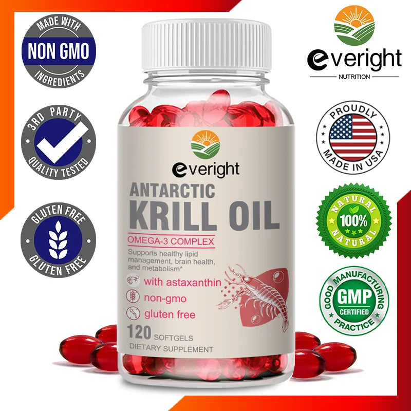 Krill Oil Phospholipid Omega-3 Astaxanthin EPA DHA Softgels