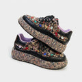 Women's Rhinestone Platform Lace-Up Sneakers