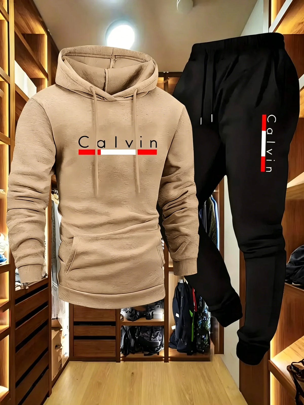 Men's Winter Fleece Hoodie and Jogger Pants Set