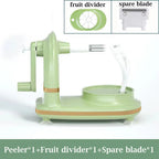Hand-Cranked Manual Fruit Peeler with Divider and Spare Blades