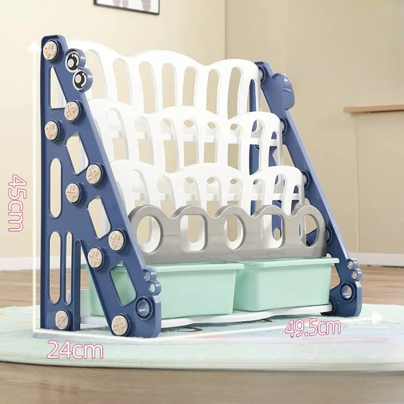 Kids Cartoon Duckling 5-Layer Bookshelf Toy Storage Rack