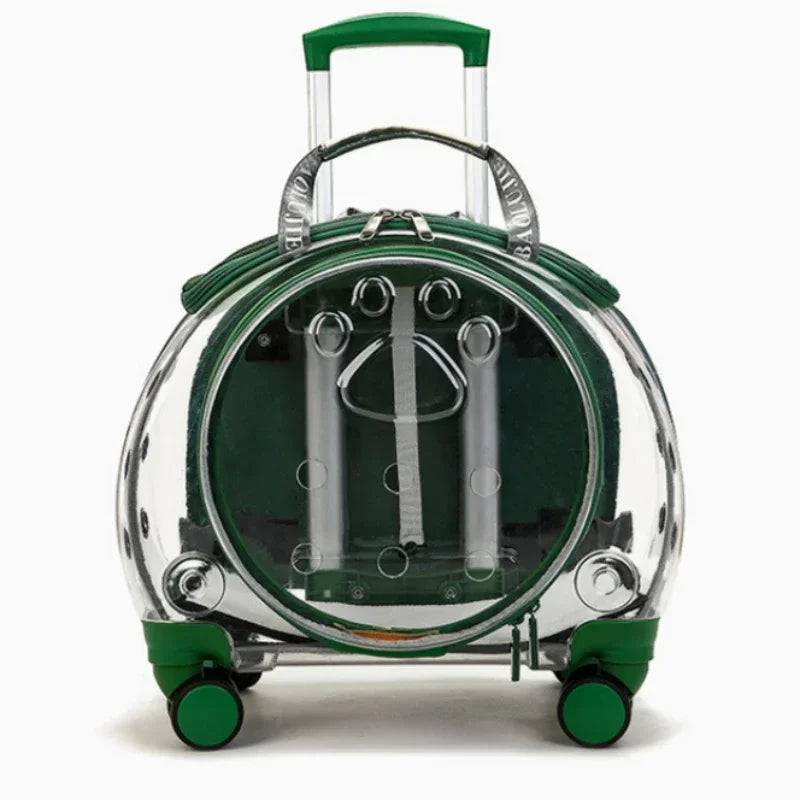 Portable Breathable Rolling Pet Carrier Backpack for Cats Dogs