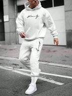 Men's Hooded Pullover and Sweatpants Two-Piece Set