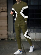 Men's Long Sleeve Round Neck Two Piece Set