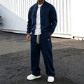 Men's Zip-Up Jacket and Wide Leg Sweatpants Two-Piece Set