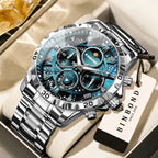 Men's Luminous Chronograph Stainless Steel Quartz Watch