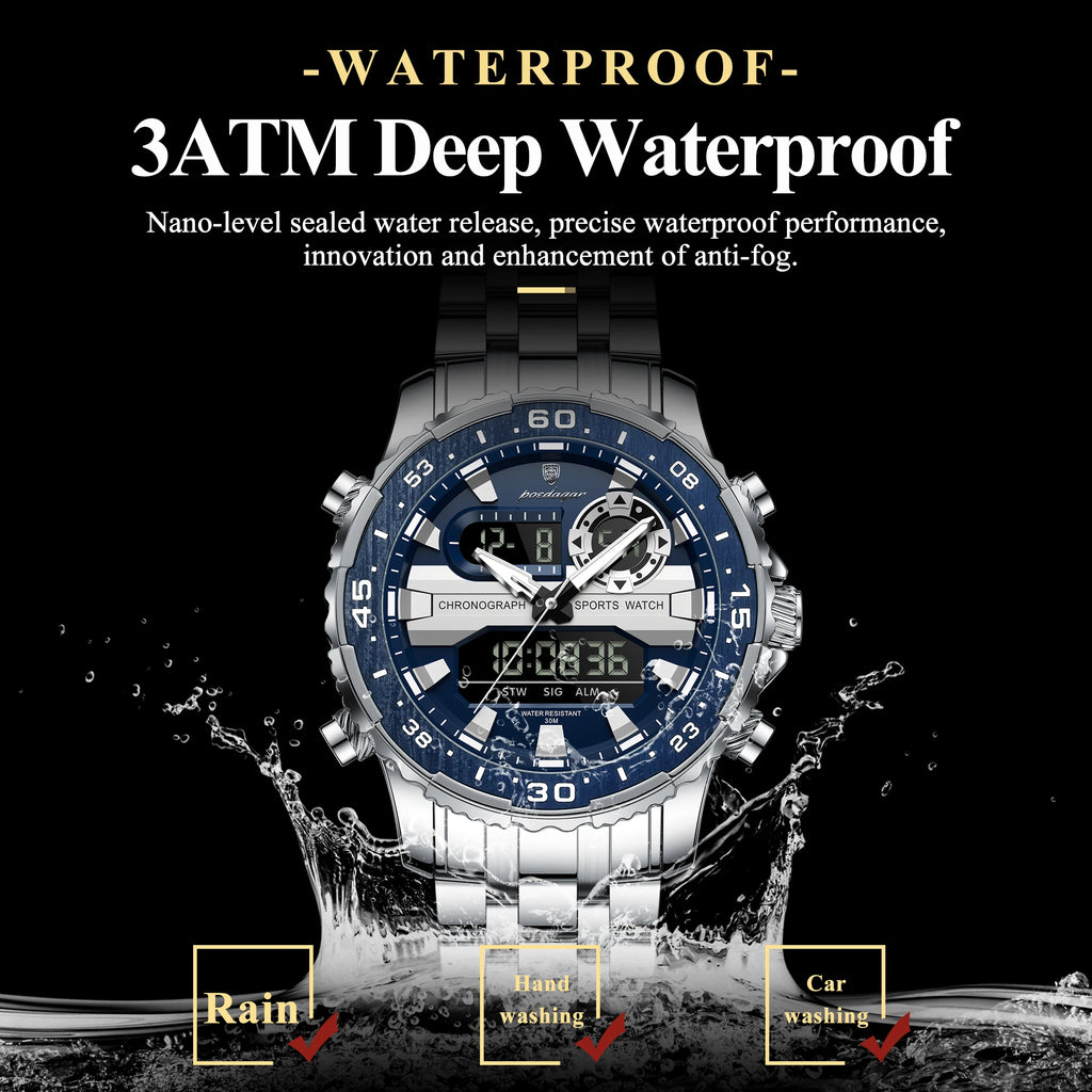 Men's Analog-Digital Quartz Watch with Week Date