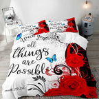 Gothic Floral Duvet Cover Set with Pillowcases