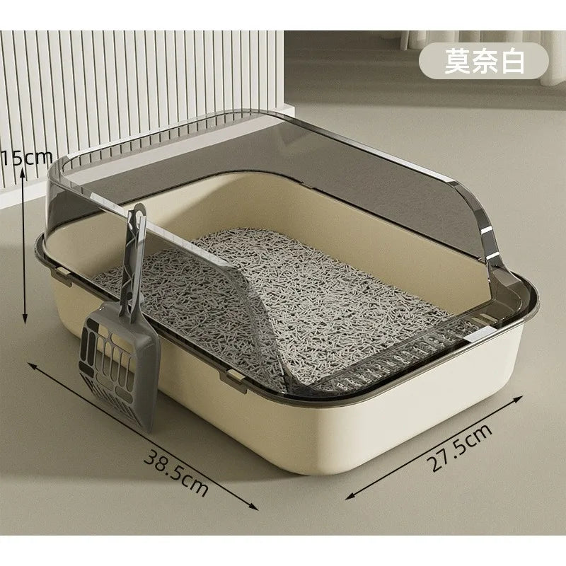 Semi Enclosed Anti Tracking Cat Litter Box for Cats