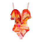 Women's Cutout One Piece Swimsuit and Skirt Set