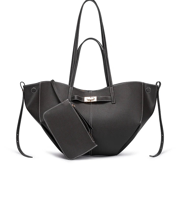 Women's Wing Large Capacity PU Leather Commuter Tote Bag