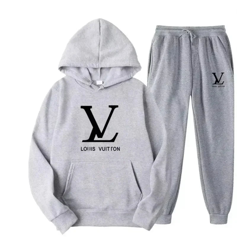 Men's Hooded Sweatshirt and Pants 2-Piece Set