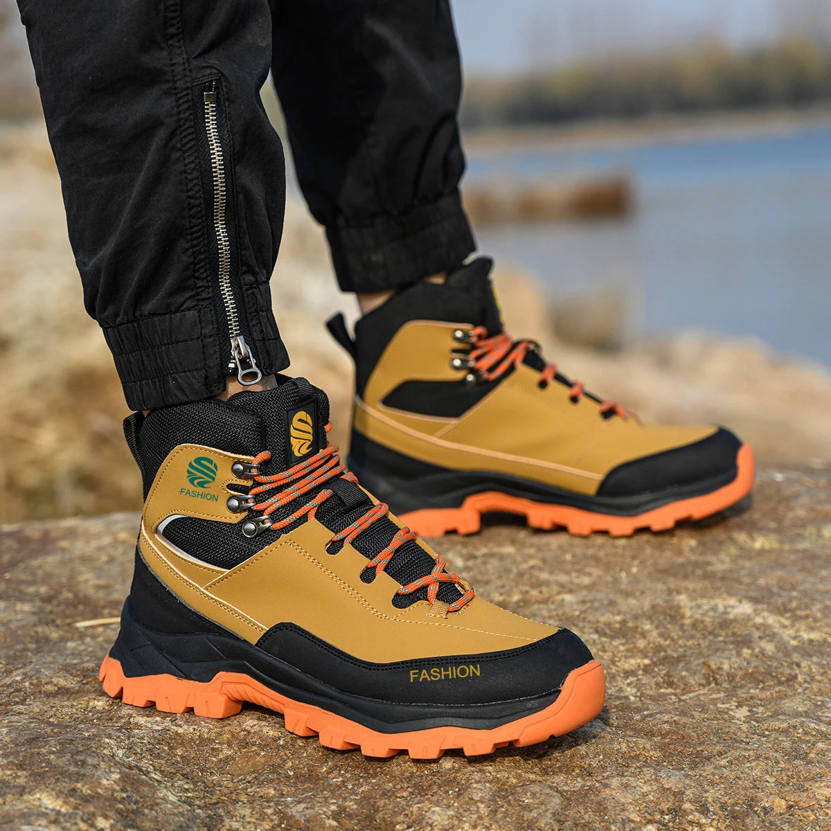 Men's Steel Toe Anti-Puncture High Top Work Sneakers