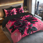 3D Printed Rose Duvet Cover Set Skin-Friendly Polyester
