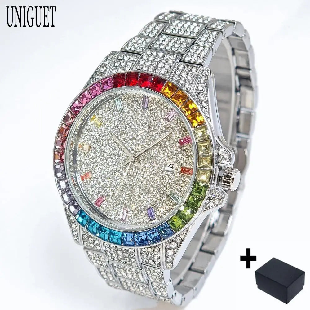 Men's Luxury Hip Hop Diamond Quartz Wristwatch