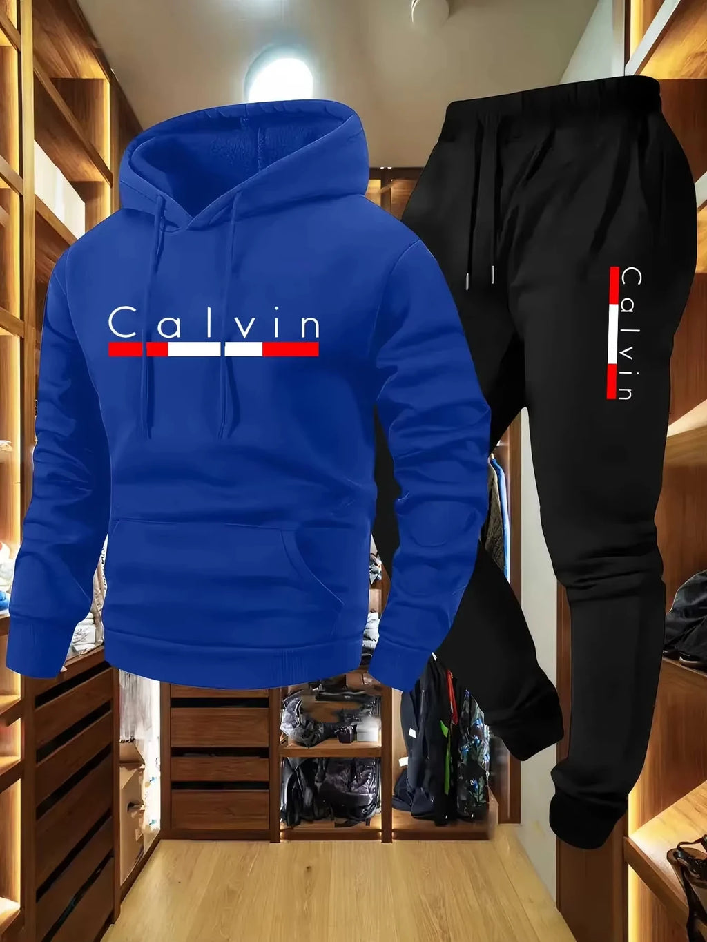 Men's Winter Fleece Hoodie and Jogger Pants Set