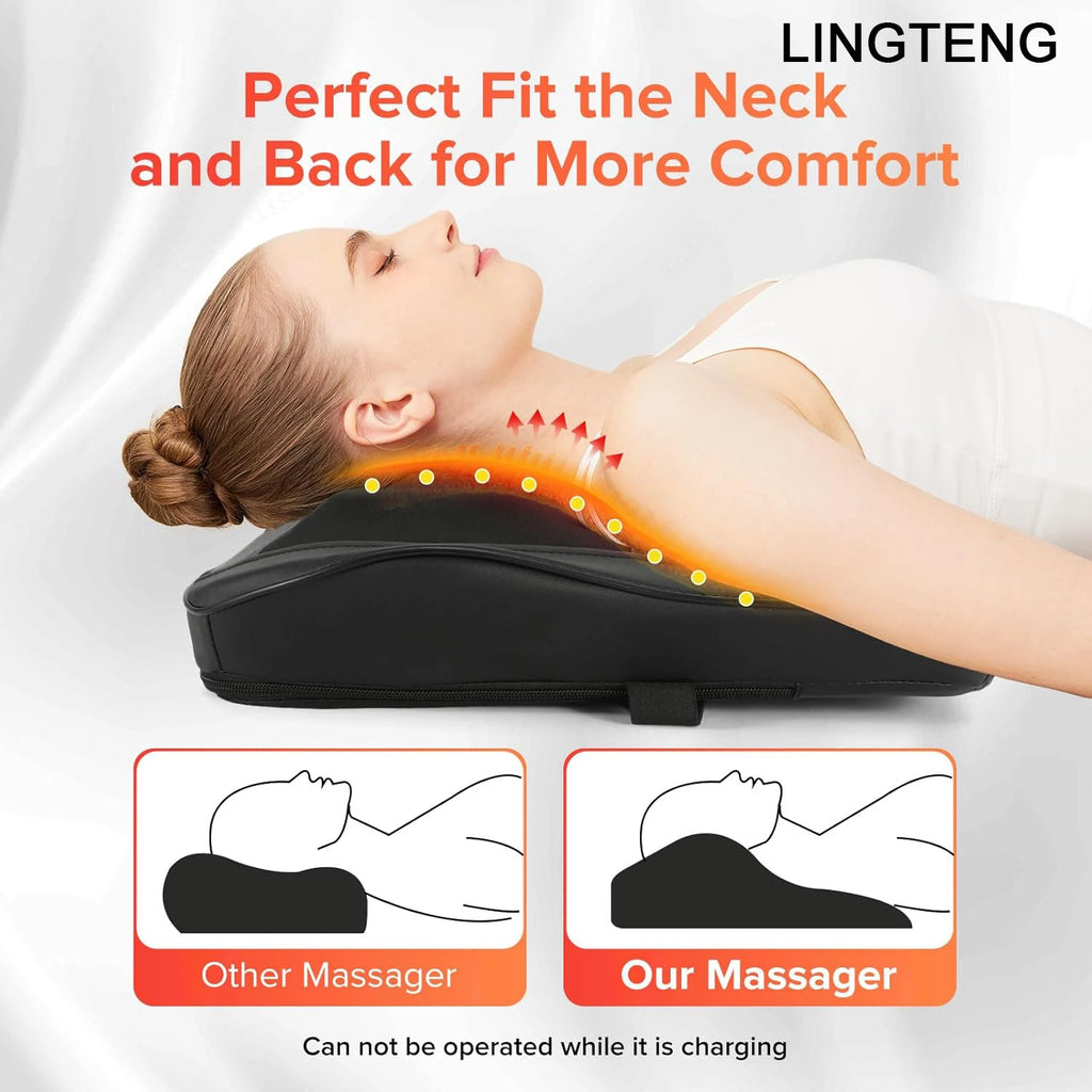 Heat Therapy 3D Kneading Back Massager for Neck Shoulders Legs