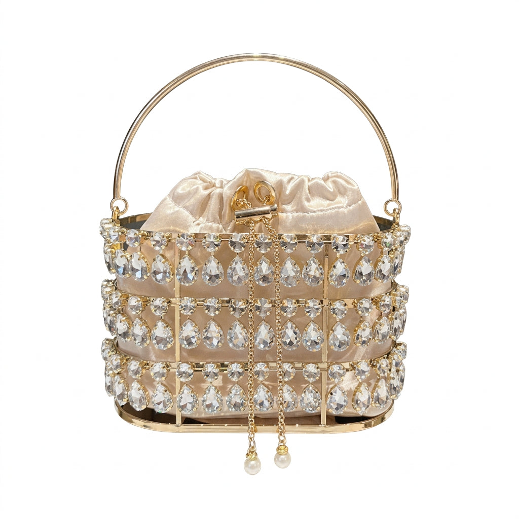 Women's Luxury Hollow Out Rhinestone Evening Clutch Bag