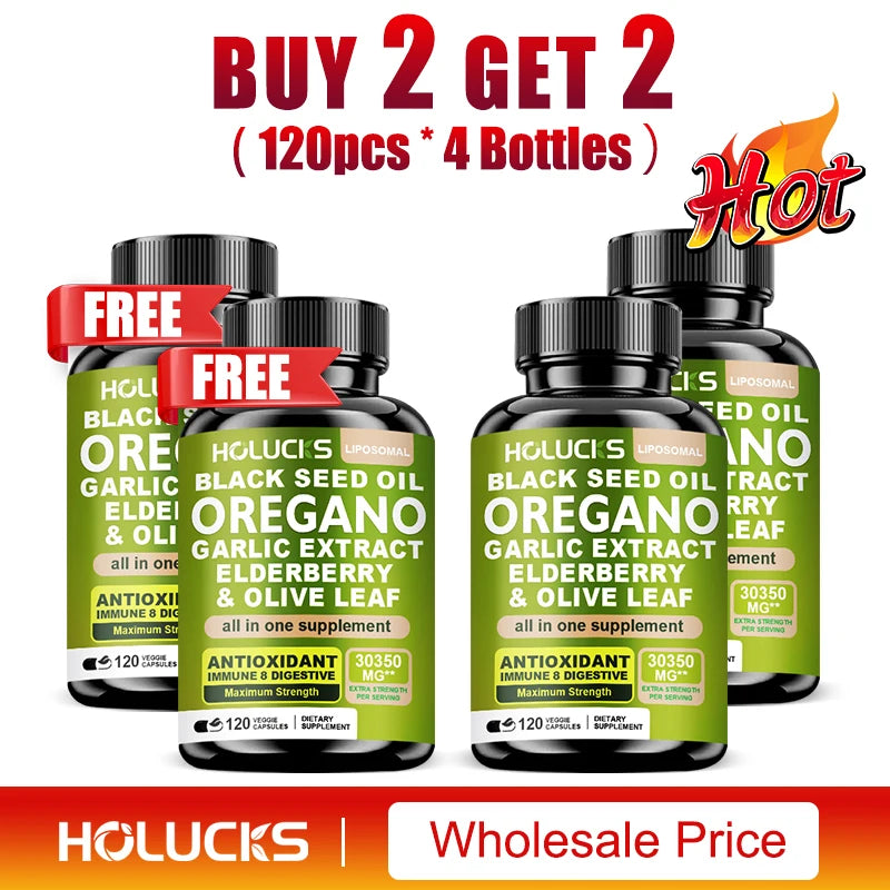 Oregano Oil Black Seed Oil Capsules Immune Digestive Support