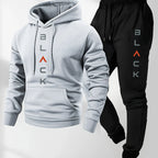 Men's Printed Hooded Sweatshirt and Sweatpants Set