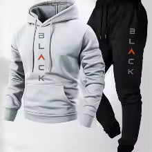 Men's Printed Hooded Sweatshirt and Sweatpants Set