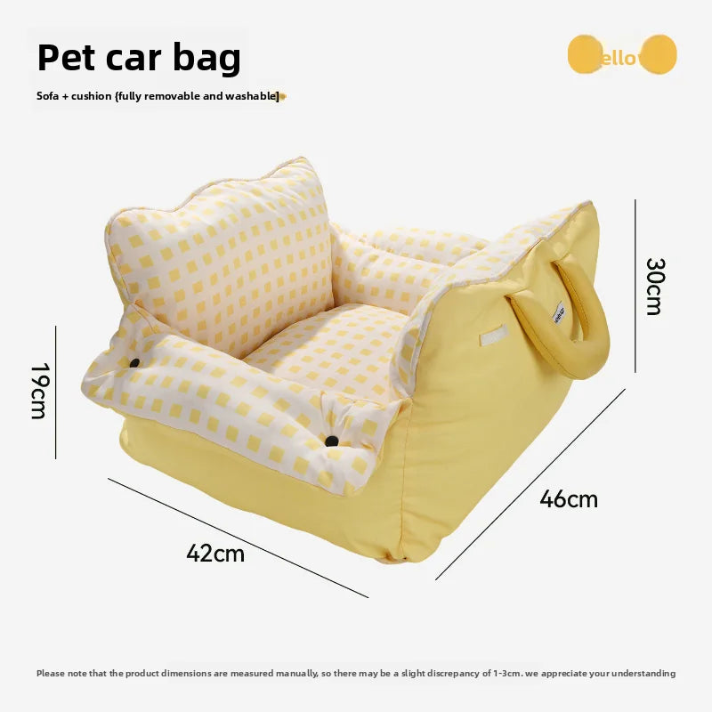 Safe Travel Booster Seat Pet Bed for Cats Dogs