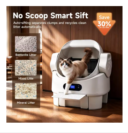 Self Cleaning Open Top Automatic Multiple Cat Litter Box