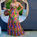 Women's Spaghetti Strap Dashiki Maxi Dress