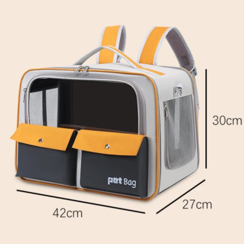 Large Capacity Foldable Rolling Pet Carrier Backpack for Cats Dogs