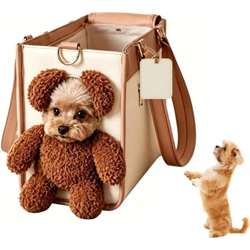 Cute Teddy Bear Dog Cat Portable Pet Backpack Tote Carrier