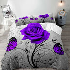 Gothic Floral Duvet Cover Set with Pillowcases