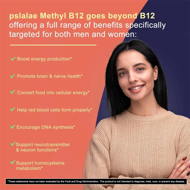 Vitamin B12 5000 mcg Energy and Brain Support Capsules