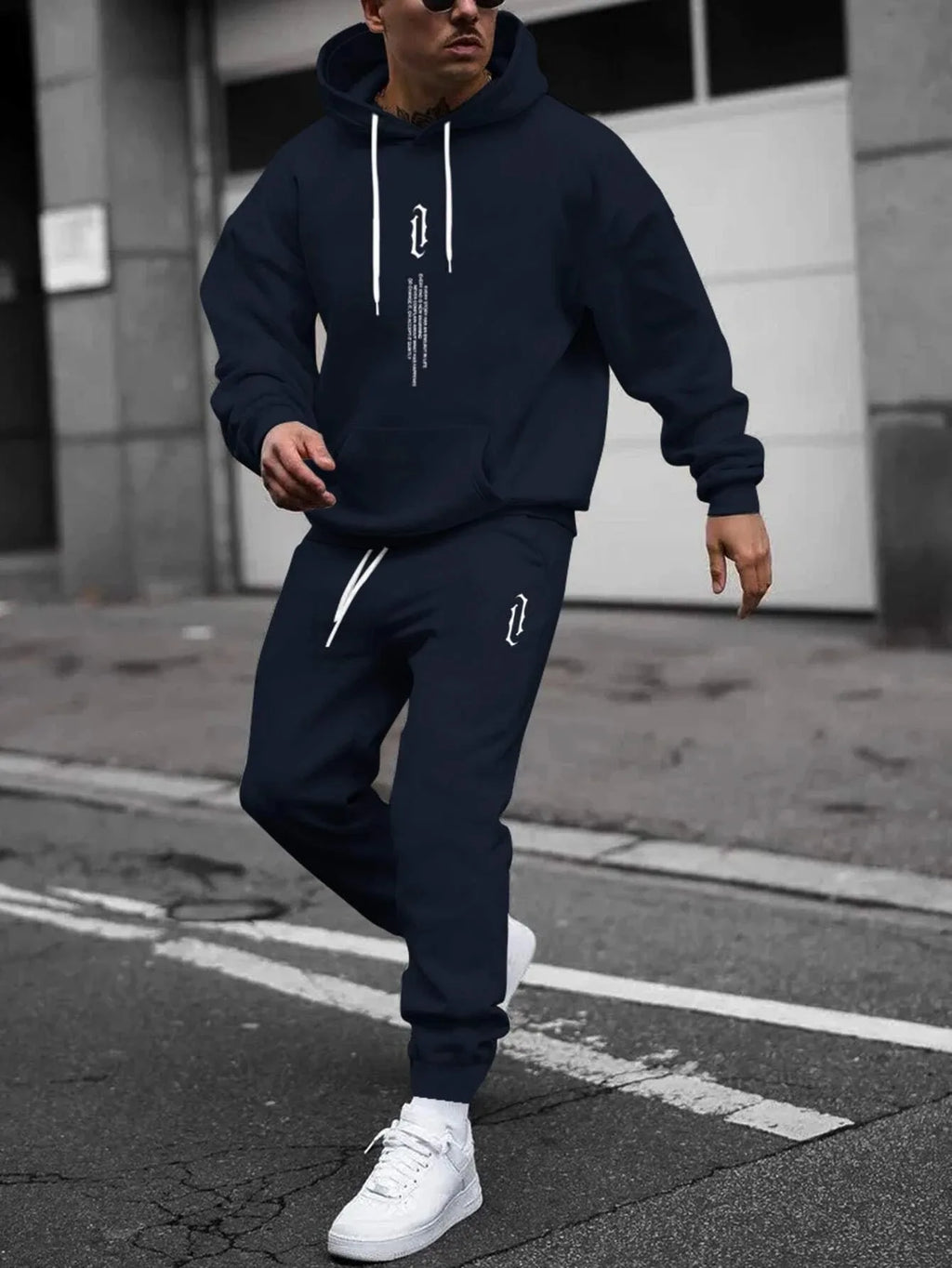 Men's Hooded Pullover and Sweatpants Two-Piece Set