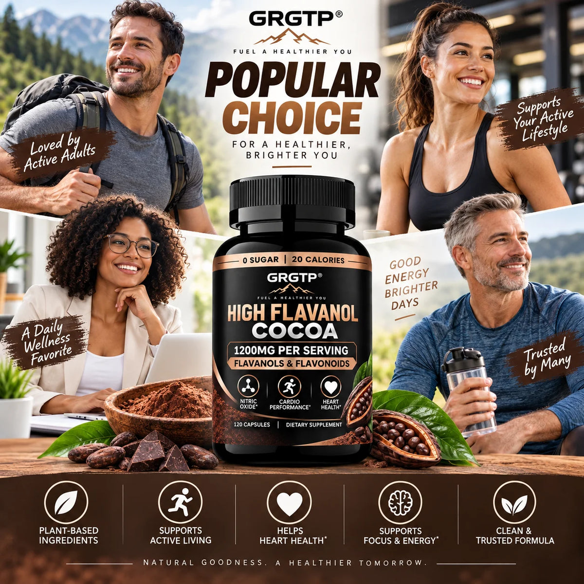 High Flavanol Cocoa Circulation and Cardiovascular Support Capsules